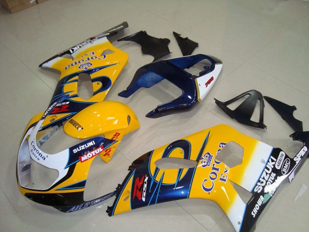 Amarillo Azul Corona Extra Motul Carenado Moto Suzuki GSXR 750 K1 K2 K3 01-03 Amarillo Azul Corona Extra Motul Carenado Moto Suzuki GSXR 750 K1 K2 K3 01-03