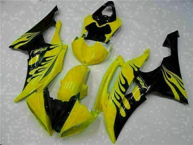 Amarillo Negro ABS Moto Plástica Yamaha R6 08-16 Amarillo Negro ABS Moto Plástica Yamaha R6 08-16