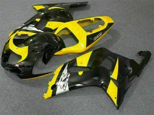 Amarillo Negro Carenado & Plástico Moto Suzuki GSXR 600 / 750 K1 K2 K3 01-03 Amarillo Negro Carenado & Plástico Moto Suzuki GSXR 600 / 750 K1 K2 K3 01-03