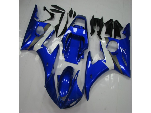 Azul Blanco ABS Moto Plástico Yamaha R6 03-05 Azul Blanco ABS Moto Plástico Yamaha R6 03-05