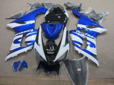 Azul Blanco Carrocería Motocicletas Kawasaki ZX6R 05-06