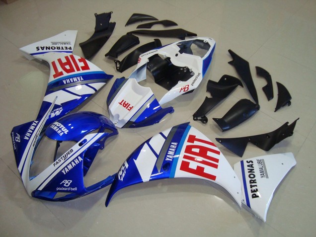 Azul Blanco Fiat Carenado Moto Yamaha R1 09-11 Azul Blanco Fiat Carenado Moto Yamaha R1 09-11