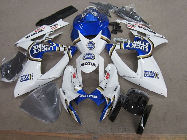 Azul Blanco Lucky Strike Motul Carenado Moto Suzuki GSXR 750 K6 06-07 Azul Blanco Lucky Strike Motul Carenado Moto Suzuki GSXR 750 K6 06-07