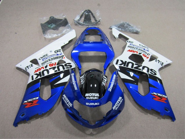 Azul Blanco Motul ABS Carenado Motocicleta Suzuki GSXR 600 K1 K2 K3 01-03 Azul Blanco Motul ABS Carenado Motocicleta Suzuki GSXR 600 K1 K2 K3 01-03