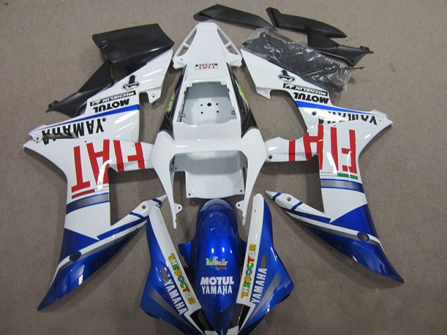 Azul Blanco Motul Fiat Kit ABS Carenado Motocicleta Yamaha R1 04-06 Azul Blanco Motul Fiat Kit ABS Carenado Motocicleta Yamaha R1 04-06