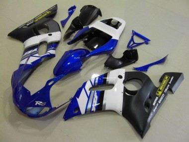 Azul Blanco & Negro Carenado Moto Yamaha R6 98-02
