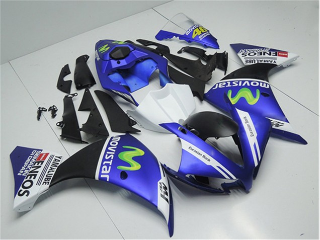 Azul Blanco Negro Kit Carenado Moto Yamaha R1 12-14 Azul Blanco Negro Kit Carenado Moto Yamaha R1 12-14