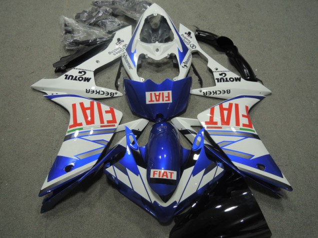 Azul Blanco Rojo Fiat Carenado Moto Yamaha R1 07-08 Azul Blanco Rojo Fiat Carenado Moto Yamaha R1 07-08