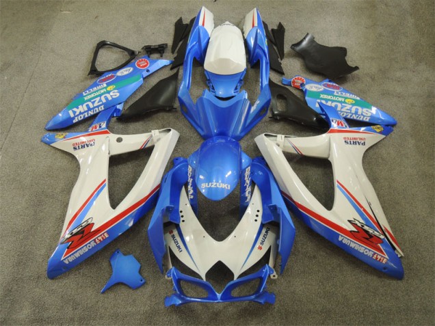 Azul Blanco con Calcomanías Carenado Moto Suzuki GSXR 600 K8 08-10 Azul Blanco con Calcomanías Carenado Moto Suzuki GSXR 600 K8 08-10