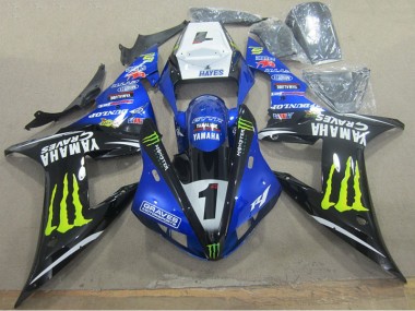 Azul Negro Graves 1 Carenado Moto Yamaha R1 02-03