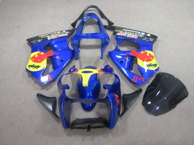 Azul Red Bull Ninja Carenado Moto Kawasaki ZX6R 00-02 Azul Red Bull Ninja Carenado Moto Kawasaki ZX6R 00-02