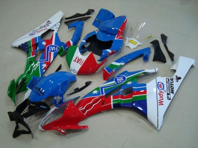 Azul Rojo Blanco Verde Carenado Moto Yamaha R6 06-07 Azul Rojo Blanco Verde Carenado Moto Yamaha R6 06-07