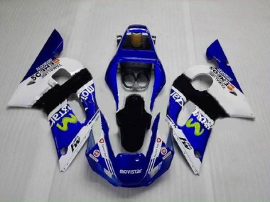 Azul Verde Blanco Carenado Moto Yamaha R6 98-02