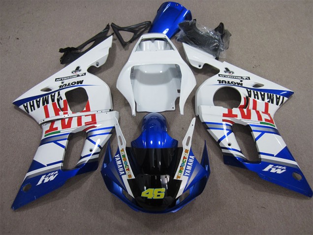 Blanco Azul Fiat 46 Carenado Moto Yamaha R6 98-02