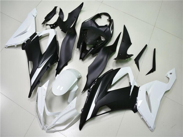 Blanco Negro ABS Moto Plástica Kawasaki ZX6R 13-18 Blanco Negro ABS Moto Plástica Kawasaki ZX6R 13-18