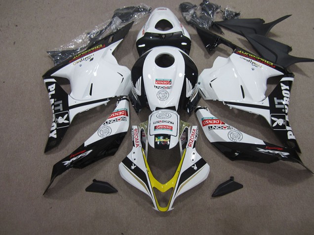 Blanco Negro DENSO RIZOMA Carenado Moto Honda CBR 600 RR 09-12 Blanco Negro DENSO RIZOMA Carenado Moto Honda CBR 600 RR 09-12