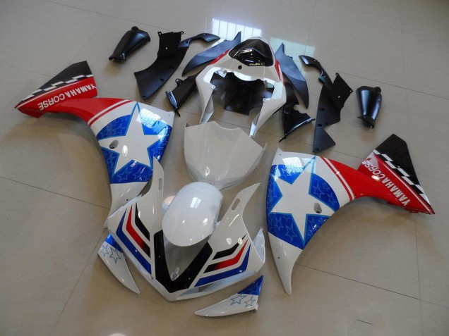 Blanco Negro Ducati Star Carenado Moto Yamaha R1 09-11 Blanco Negro Ducati Star Carenado Moto Yamaha R1 09-11
