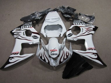 Blanco Negro Llama Tiburón Carenado Moto Yamaha R6 03-05