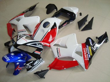 Blanco Negro Rojo Lee Carenado Moto Honda CBR 600 RR 03-04