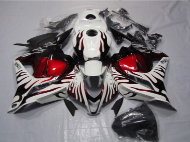 Blanco Negro Rojo Llama Carenado Moto Honda CBR 600 RR 09-12