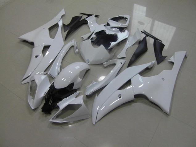 Blanco Perla Sin Calcomanías Carenado Moto Yamaha R6 08-16 Blanco Perla Sin Calcomanías Carenado Moto Yamaha R6 08-16
