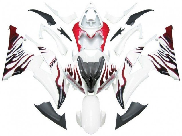 Blanco Rojo Llama R6 Carenado Moto Yamaha R6 08-16 Blanco Rojo Llama R6 Carenado Moto Yamaha R6 08-16