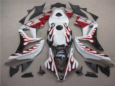 Blanco Rojo Llama Tiburón Carenado Moto Honda CBR 600 RR 07-08