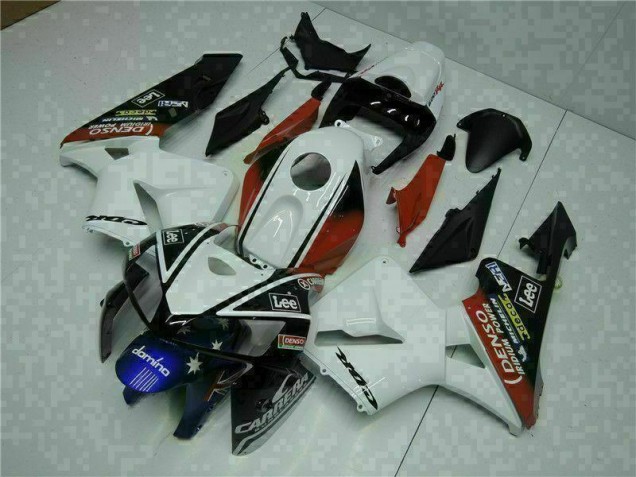 Blanco Rojo Negro Lee Carenado Moto Honda CBR 600 RR 05-06 Blanco Rojo Negro Lee Carenado Moto Honda CBR 600 RR 05-06