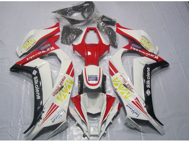 Blanco Rojo Silkolene Carenado Moto Kawasaki ZX10R 11-15 Blanco Rojo Silkolene Carenado Moto Kawasaki ZX10R 11-15