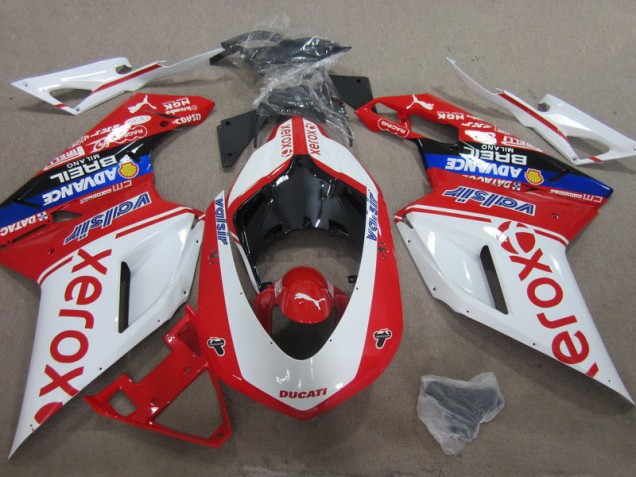 Blanco Rojo Xerox Carenado Moto Ducati 1098 07-14 Blanco Rojo Xerox Carenado Moto Ducati 1098 07-14