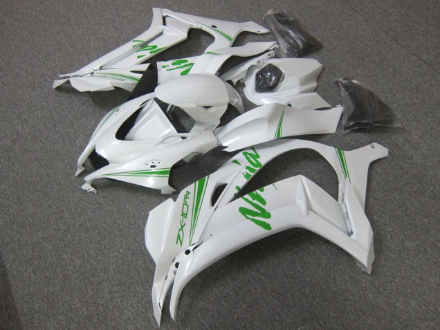Blanco Verde Carenado Moto Kawasaki ZX10R 16-19 Blanco Verde Carenado Moto Kawasaki ZX10R 16-19