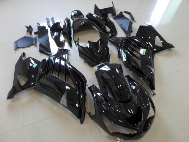 Brillante Negro Moto Plástico Kawasaki ZX14R ZZR 1400 12-21 Brillante Negro Moto Plástico Kawasaki ZX14R ZZR 1400 12-21