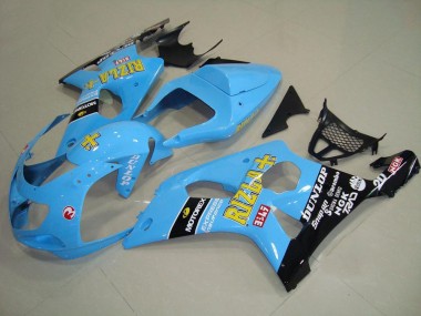 Claro Azul Negro Carenado Moto Suzuki GSXR 1000 K1 00-02