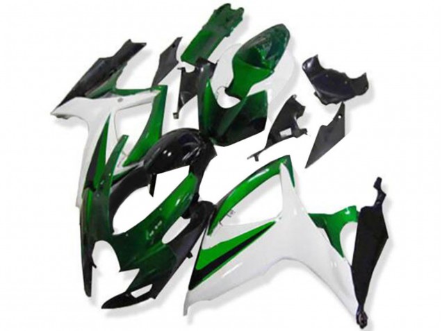Carenados Moto Suzuki GSXR 600/750 2006-2007 - Blanco Verde Negro Brillante Fábrica