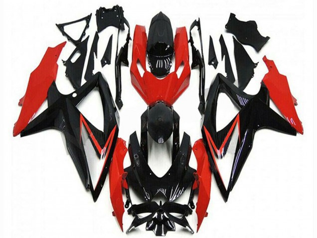 Carenados Moto Suzuki GSXR 600/750 2008-2010 - Rojo Negro Brillante Raya Fábrica