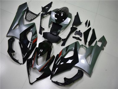Carenado Moto Suzuki GSXR 1000 2005-2006 - Negro Brillante Plata Fábrica