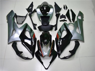 Carenado Moto Suzuki GSXR 1000 2005-2006 - Negro Brillante Plata Fábrica