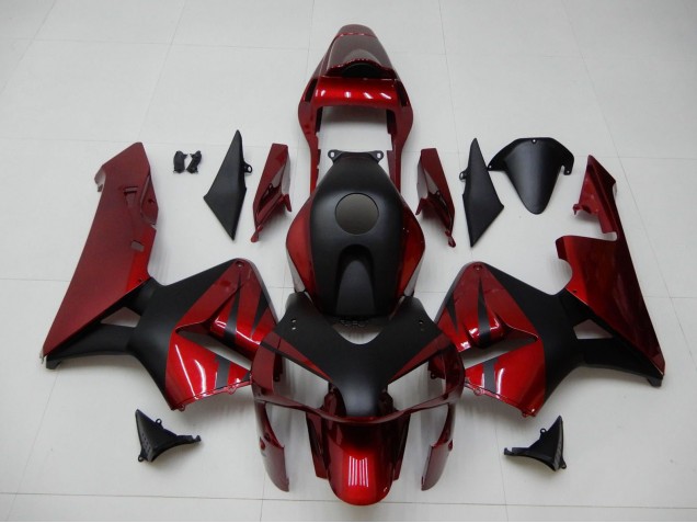 Carenados Moto Honda CBR600RR 2003-2004 - Rojo Negro Mate Raya Fábrica
