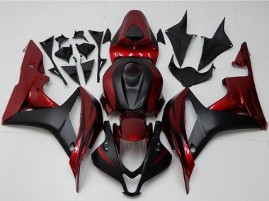 Kits Carenado Moto Honda CBR600RR 2007-2008 - Rojo Negro Mate Fábrica