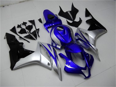 Carenados Moto Honda CBR600RR 2007-2008 - Plata Azul Negro Brillante OEM Estilo Fábrica