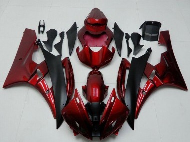 Kits Carenado Moto Yamaha YZF R6 2006-2007 - Rojo Negro Mate Fábrica