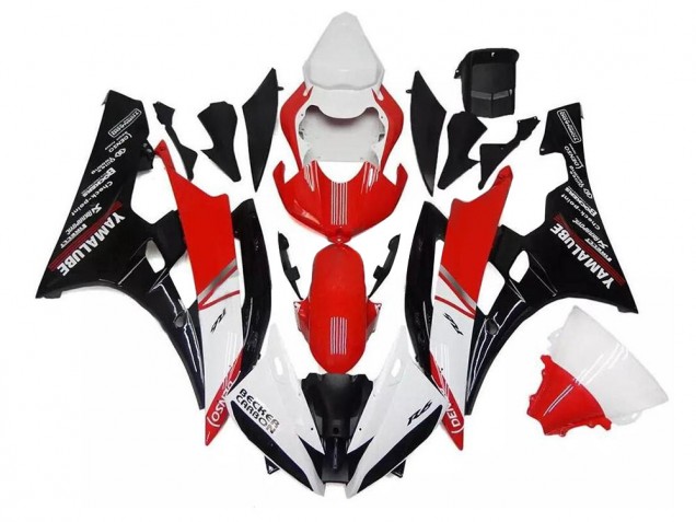 Carenados Moto Yamaha YZF R6 2006-2007 - Blanco Rojo Negro Fábrica