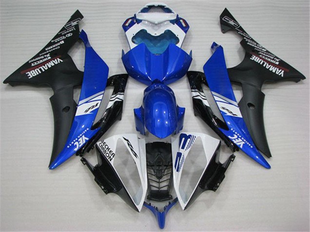 Carenados Moto Yamaha YZF R6 2008-2016 - Blanco Azul Negro Mate Yamalube Fábrica