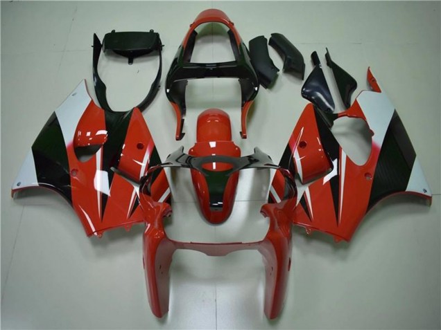 Carenados Moto Kawasaki ZX6R 2000-2002 - Blanco Rojo Negro Brillante Fábrica