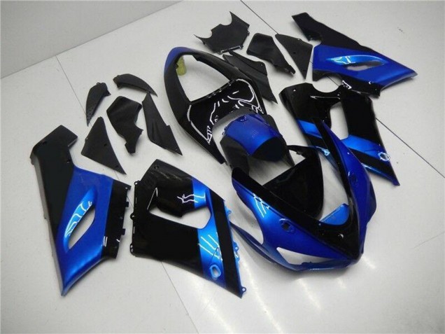 Kits Carenado Moto Kawasaki ZX6R 2005-2006 - Azul Negro Brillante Fábrica