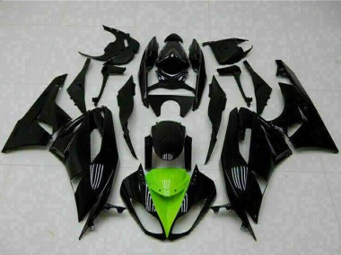 Carenados Moto Kawasaki ZX6R 2009-2012 - Negro Brillante Verde Fábrica