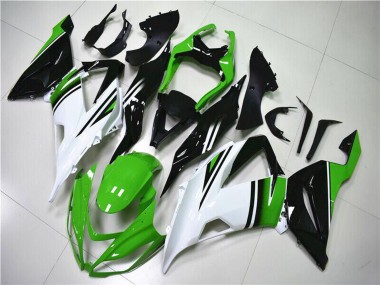 Carenados Moto Kawasaki ZX6R 2013-2018 - Verde Blanco Negro Brillante Fábrica