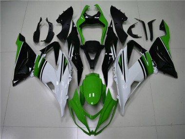 Carenados Moto Kawasaki ZX6R 2013-2018 - Verde Blanco Negro Brillante Fábrica