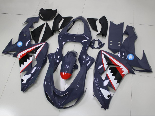 Carenados Moto Kawasaki ZX10R 2006-2007 - Gris Blanco Rojo Tiburón Fábrica