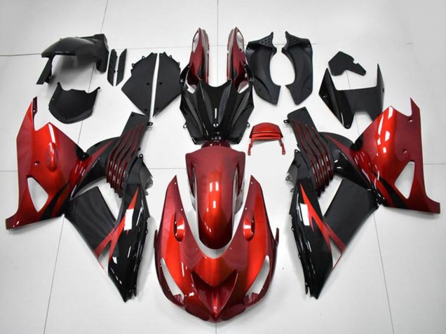 Carenados Moto Kawasaki ZX14R ZZR1400 2006-2011 - Rojo Negro Fábrica